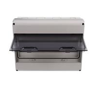 TEHAUX Caja de Interruptores Exterior Mini Caja de Interruptores de Plástico, 12 Circuitos, Tapa Abatible Transparente, para Uso Doméstico y Solar
