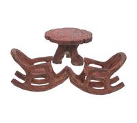 TEHAUX Mecedora Rústica de Resina para Jardines de Hadas Fácil Colocación y Estilo Versátil para Decoración de Casas de Muñecas y Paisajes de Jardín