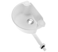 TEHAUX Mini Fregadero sin Taladro Lavabo Pequeño de Plástico Blanco, Montaje en Pared, Desagüe Flexible, Ahorro de Espacio, para Caravana y Dormitorio