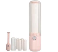 TEHAUX Rodillo Quitapelusas Extra Pegajoso Portátil Mini Tamaño 4 Rollos Recambio Color Rosa Sakura para Viaje y Ropa, Quitapelos Mascotas Eficaz para Uso Diario y Limpieza Rápida