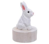 TEHAUX Sacapuntas de Madera Portátil con Diseño Kawaii de Conejito Blanco, un Agujero, Adecuado para Estudiantes y Uso en Oficina o Estudio de Arte