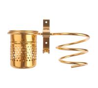 TEHAUX Soporte de Pared para Secador de Pelo Baño, Estante Organizador de Aluminio Color Dorado, sin Taladro, Montaje Fácil y Durable, Accesorio Práctico para Cuidado del Cabello