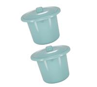 TEHAUX Urinario Portátil Paquete de 2 Piezas Color Aleatorio con Tapa, Plástico Resistente, Pared Interior Lisa para Mujer y Adultos Adecuado para Viajes y Uso en Casa