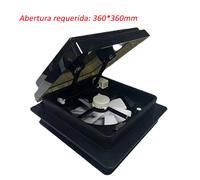 Tejado Ventilador 12V DC Inteligente Todo en Uno - Motor Brushless Silencioso, Cierre Automático Antilluvia, 2000 m³/h, Malla Magnética, Para Autocaravanas Furgonetas Camping C-all black-360*360