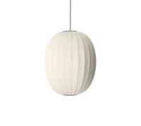 , Tejido con Lámpara Colgante Alto/ovalado Ø65 Blanco Perla
