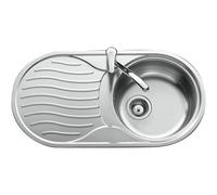 Teka 10110005 - Fregadero DR 80 1C 1E 1 Cubeta Circular Escurridor Reversible Mueble 45 cm Inox