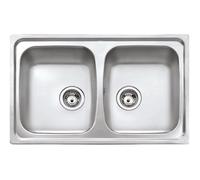 Teka 115050002 - Fregadero Starbright 80 EXP 2C Doble Cubeta Sobre Encimera Mueble 80 cm Inox