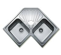 Teka Fregadero ANGULAR 2C SF – 2 cubetas con escurridor – Inoxidable