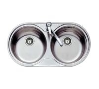 Teka DR-80 2C 1Ø - Fregadero De Cocina Acero Inox 80 Cm 2 Cubetas 0 Escurridor