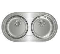 Teka DR-80 2C - Fregadero 2 Cubetas Mueble 80 Cm Inox Con Agujero