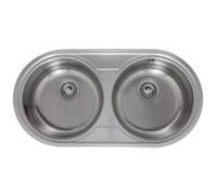 Teka DR-80 2C - Fregadero De Cocina Acero Inox 80 Cm 2 Cubetas 0 Escurridor