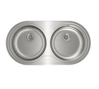Teka Fregadero DR-80 2C Inox 2 cubetas sobre encimera