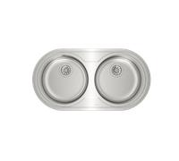 Teka Duetta 2C Fregadero 91,5 cm Sobre Encimera, 2 Cubetas de Ø39 cm, Acero inoxidable, Serie Total