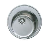 TEKA Fregadero Bajo Encimera 1 Cubeta en Acero Inoxidable 18/10, Profundidad 180mm, Válvula Canasta 3 ½”, Para Mueble de 45cm, Modelo Centroval 1C