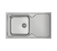 Teka Fregadero con Escurridor de 1 Cubeta en Acero Inoxidable 18/10, Válvula Canasta, Profundidad 190 mm, para Mueble de 50 cm, Modelo CLASSIC 1B 1D