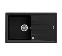 TEKA Fregadero Encastrado 1 Cubeta Granito con Escurridor, Reversible, Profundidad 200 mm, Desagüe Automático, Mueble 50 cm, Stone 50 B-TG 1C 1E