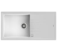 Teka Fregadero Stone 60-TG 1C 1E – 1 cubeta y escurridor, Tegranite+, 60 cm Blanco