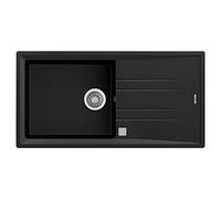 TEKA Fregadero Encastrado 1 Cubeta Granito Reversible con Escurridor, Profundidad 20cm, Desagüe Automático con Válvula Canasta, Mueble 60cm, Stone 60-TG 1C 1E