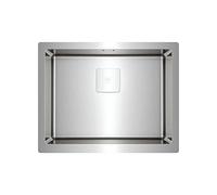 TEKA Fregadero Encastrado 1 Seno 60 cm en Acero Inoxidable, Profundidad 20 cm, Desagüe con Válvula Canasta y Sifón, SilentSmart, Triple Instalación, AMERICAN PRO 60 M-XP 1B