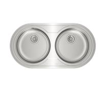 Teka Fregadero Duetta 2C 91,5 cm sobre encimera, 2 cubetas Ø39 cm, acero inoxidable, Serie Total