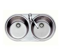 TEKA Fregadero sobre encimera fondo reducido DR-80 2C Ø. 11110006. Dos cubetas. Inoxidable