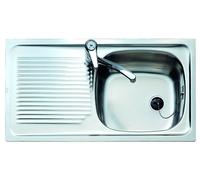 TEKA Fregadero sobre encimera fondo reducido ** E-50 1C 1E REV. 10103010, Una cubeta, con escurridor, Inoxidable