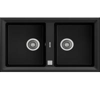 Teka Fregadero sobre encimera TEGRANITE STONE 90 B-TG 2C V.AUTO - Negro, dos cubetas