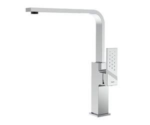 TEKA Grifo Cocina Monomando, Caño Alto Giratorio, Aireador Antical, Caudal Limitado 5 l/min, Cartucho Cerámico, Sistema Easy-Quick, Cromado, Modelo Brooklyn BKY 915
