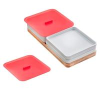 TEKA Set multiuso para fregaderos Zenit RS15 con bandeja de bambú y recipientes cerámicos, silicona resistente al calor, apto para hornos y microondas, 6 piezas
