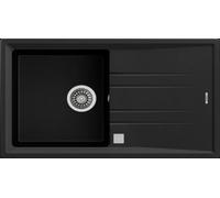 Teka Fregadero sobre encimera TEGRANITE STONE 50 B-TG 1C 1E V.AUTO Negro, una cubeta con escurridor