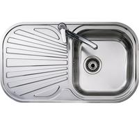 Teka Fregadero STYLO 1C 1E 11107021, sobre encimera acero inox 1 cubeta con escurridor izquierda
