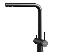 Teka UNI 3330 - Grifo Bimando Caño Alto Giratorio 360º 2 Chorros de Agua Negro