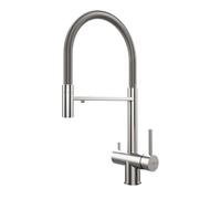 Teka UNI 3913 - Grifo Profesional Caño Alto Giratorio 360º Bimando Muelle Flexible Inox