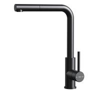 Teka Grifo de cocina UNI 9331 monomando caño alto giratorio 360º extraíble AISI 304 Negro