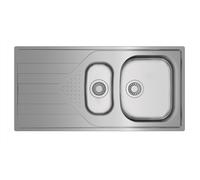 Teka UNIVERSE 60 T-XP 1½C 1E - Fregadero Reversible 2 Cubetas + Escurridor Sobre Encimera 60 Cm