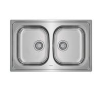 Teka UNIVERSE 80 T-XP 2C - Fregadero De Cocina Acero 80 Cm 2 Cubetas 0 Escurridor Con Orificio