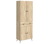 TEKGHUT Juego de 2 muebles de roble Sonoma con compartimentos, puerta y | Diseño modular, material resistente, fácil de mantener, mucho espacio de almacenamiento, compartimentos y puerta