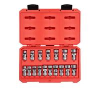TEKTON Juego de llaves de vaso universales de 3/8 pulgadas, 17 piezas (3/8-3/4 pulgadas, 10-19 mm) | SHD91301