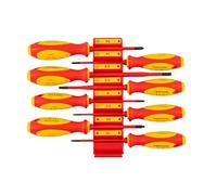 TEKTON Phillips DVZ90103 - Juego de destornilladores cuadrados aislados con organizadores modulares rojos, 8 piezas (#1 - #2, 3.5-6.5 mm, #1- #2)