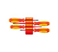TEKTON Phillips DVZ90104 - Juego de destornilladores cuadrados aislados con organizadores modulares rojos, 4 piezas (#2, 5.5-6.5 mm, #2)