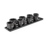 TEKTON SID92106 - Juego de llaves de vaso de impacto poco profundas de 6 puntos con rieles y bandeja, 8 piezas (1-9/16-2 pulgadas)