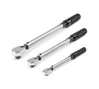 TEKTON TRQ95901 juego de llaves dinamométricas micrómetro micrómetro 1/4, 3/8, 1/2 pulgadas, juego de llaves dinamométricas de doble dirección, 3 piezas (50,8-508 cm, 30,5 m, 12,2-61 m)