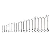 TEKTON WRC94003 - Juego de llaves combinadas reversibles de trinquete de 12 puntos, 19 piezas (6-24 mm)