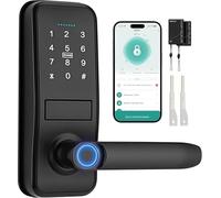 TEKXDD Cerradura Inteligente WIFI - 7 en 1 Fechadura Inteligente, Tuya App, IC Card, NFC, Huellas Dactilares, Contraseña Digital, Llave Mecánica,Biometric Smart Door Lock, Bloqueo Automático