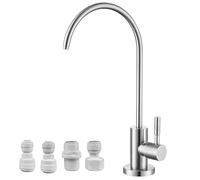 TEKXDD Grifo de Osmosis Inversa, Cocina Grifo de Agua Potable, Acero Inoxidable, Giratorio 360 grados, Grifo de Osmosis Inversa con Adaptador de 4, Grifos, Plata