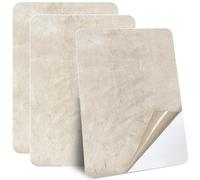 Tela de microfibra autoadhesiva, 3 parches de 20 x 30 cm, autoadhesivos, parches de reparación de terciopelo para asientos de coche, sofá, bricolaje (blanco crema)
