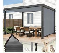 Tela de protección solar 90% UV con ojales para jardín y patio, red gris para plantas (3 x 10 m), cubierta de toldo para exteriores para un bloqueo solar eficaz