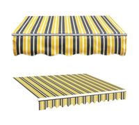 Tela De Repuesto Para Toldo, Lona Recambio Para Toldo Jardín Patio Terraza Balcón Exterior, Toldo De Lona 4x3.5m Cubierta Del Toldo, Vela De Sombra Recambio De Tela Lona(Yellow Stripe,5x3.5m/16x12ft)