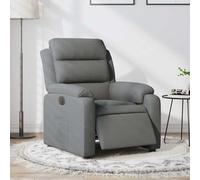 Tela eléctrico reclinable 135 grados gris oscuro 75 x 92.5 x 100 cm | Sillón Reclinable Eléctrico de Tela Gris Oscuro con Masaje y Soporte Lumbar, Butaca Relax con Reposapiés, Palanca Lateral