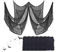 Tela Espeluznante, Gasa De Halloween, Paño Espeluznante para Halloween, Gasa para Casas Embrujadas, Decoración De Puertas De Fiestas, Scary Cloth para Puertas, Pasillos, Verandas Y Ventanas, 6 Piezas